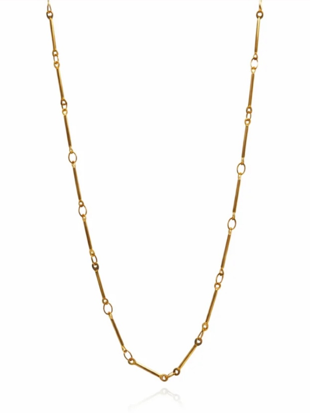 🆕 Oshena Cozumel 18k Gold Plated Bamboo Link Necklace